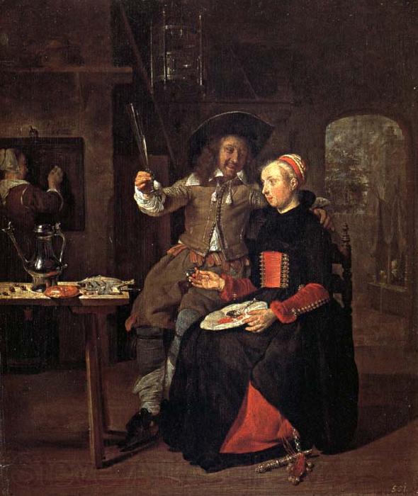 Gabriel Metsu Self-Portrait with his Wife Isabella de Wolff in an Inn Spain oil painting art